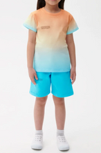 Загрузить изображение в средство просмотра галереи, Kid&#39;s Dawn Blue T-shirt and Pacific Blue Long Short Set
