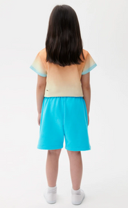 Kid's Dawn Blue T-shirt and Pacific Blue Long Short Set