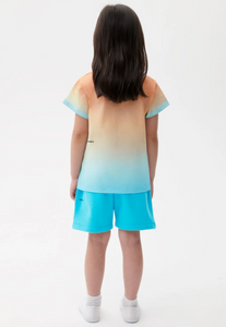 Kid's Dawn Blue T-shirt and Pacific Blue Long Short Set