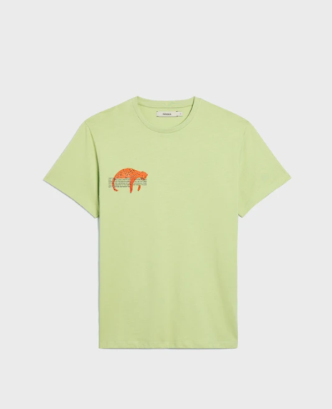 WAHP Леопард Органический хлопок футболка-Ферн Грин